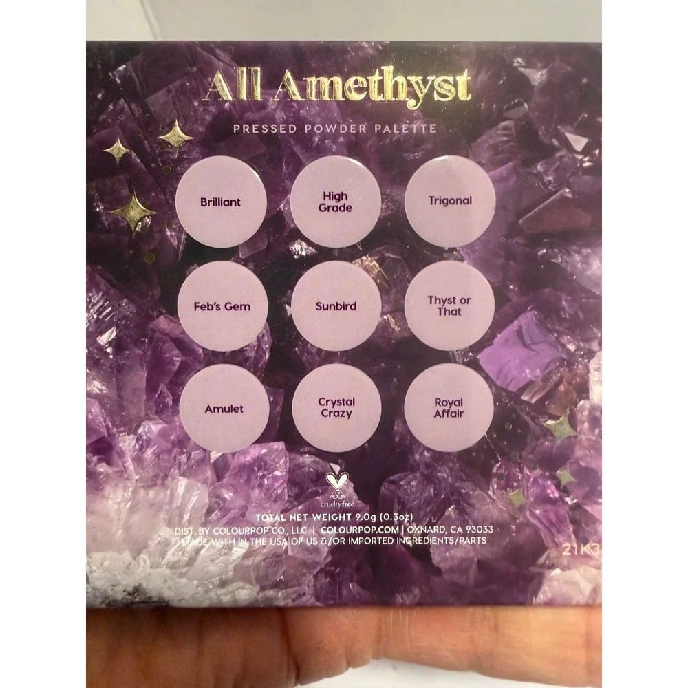 ColourPop All Amethyst Pressed Powder Eyeshadow Palette 9 Pan Purple Cool Tones